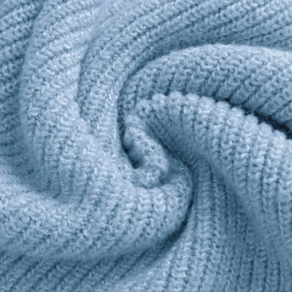 Blue Casual Women's High Neck Batwing Sleeve Sweater - Picture 8 of 8